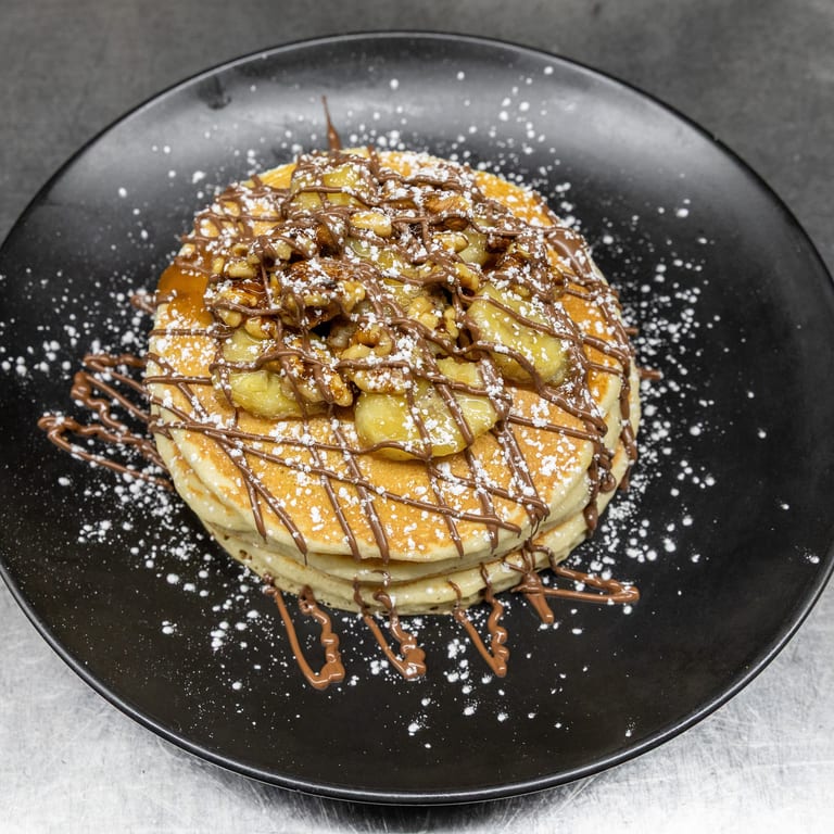 Indulge in our banana pancakes