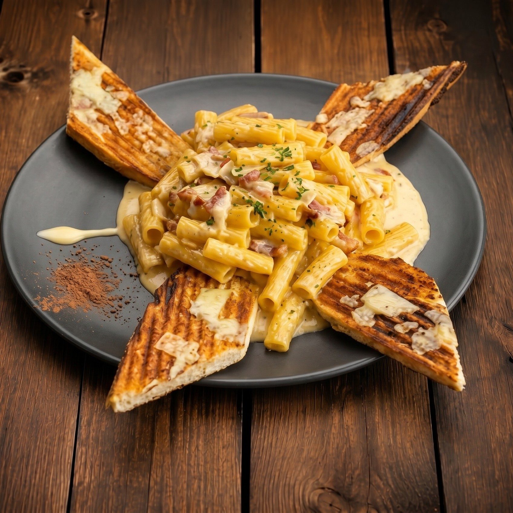 Rigatoni Carbonara.